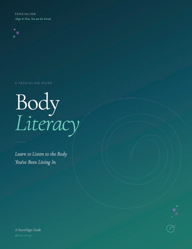 Body Literacy: A FasciAlign Guide cover — teal gradient design with title text